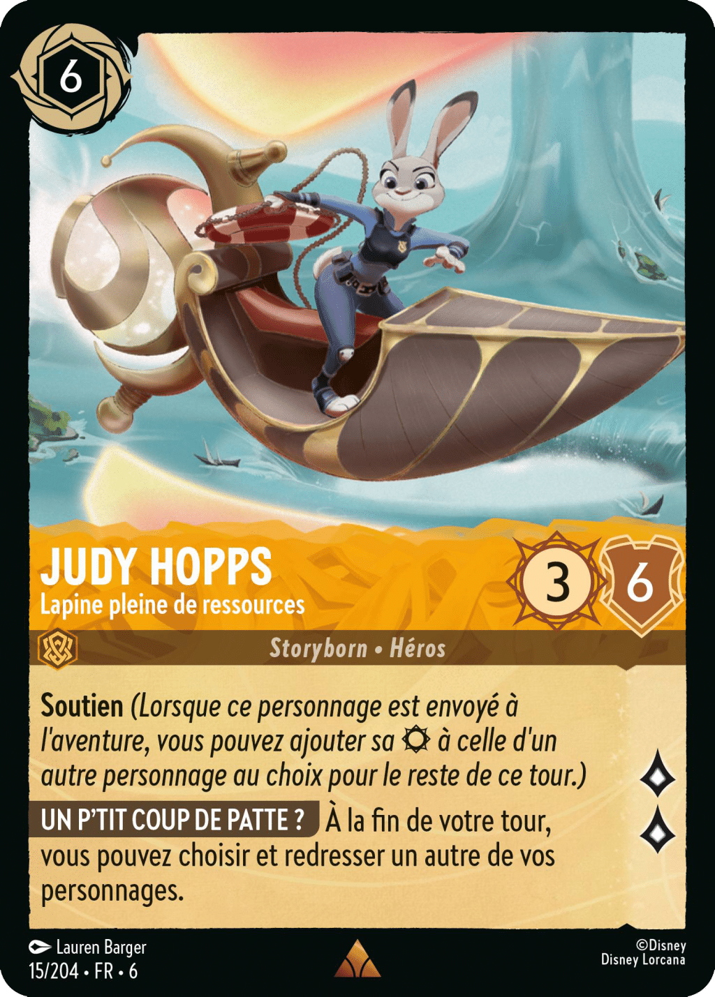 Carte Lorcana - Judy Hopps Lapine pleine de ressources
